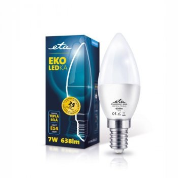 Eta Eko LEDka svíčka 7W E14 Teplá bílá C37-PR-638-16A