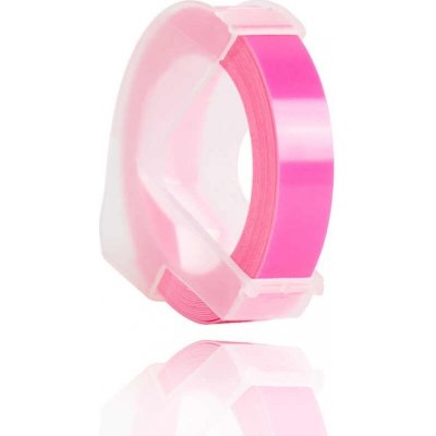 Dymo S0898166 Omega, 9mm x 3m, bílý tisk / fluorescenční růžový podklad, kompatibilní páska – Zboží Mobilmania