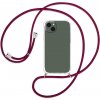 Pouzdro a kryt na mobilní telefon Apple Pouzdro SES Průhledné silikonové ochranné se šňůrkou na krk Apple iPhone 12 Pro Max - červené