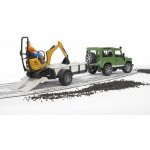 Bruder 2593 Land Defender s přívěsem a JCB mikrobagrem – Zboží Mobilmania