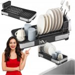 ODKAPÁVAČ NA NÁDOBÍ Z NEREZOVÉ OCELI ČERNÝ KOMPAKTNÍ NA 7 TALÍŘŮ – Zboží Dáma