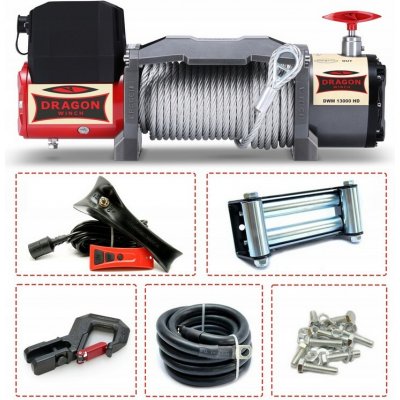 Elektrický offroad naviják 5,8t 12V ocelové lano 30m DRAGON WINCH DWM 13000 ST | Zboží Auto