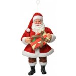 Clayre & Eef Závěsná vánoční dekorace Santa Claus držící dárek - 10*6*17 cm – Hledejceny.cz