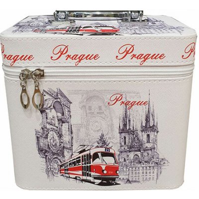 RB-nakuplevne Kosmetický kufřík Praha Retro 20,5 x 14,5 cm bílý – Zboží Mobilmania