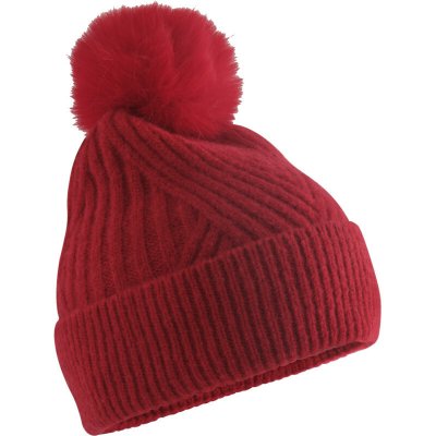 Beechfield Čepice s bambulí Snow Luxe B 529 bavlněná classic red Červená – Hledejceny.cz