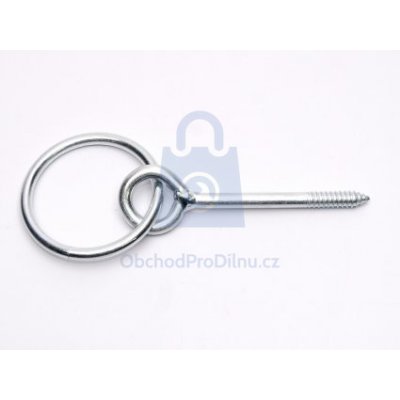 Oko s vrutem a kroužkem, pozinkované 8 x 80 mm - hobby balení, balení 1 ks – Zbozi.Blesk.cz