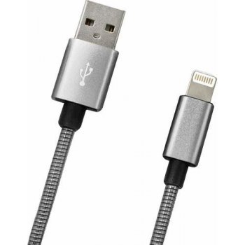 Mobilnet KABB-0151-USB-LIGHT Lightning/USB, 1m, stříbrný