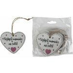 Srdce k zavěšení s nápisem Nejlepší maminka na světě, 10 ks D7869 – Zboží Živě