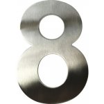 Domovní číslo "8" nerezová ocel, 15 cm – HobbyKompas.cz
