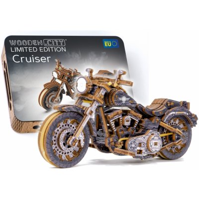 Wooden City 3D puzzle Motocykl Cruiser Limitovaná edice 168 ks – Sleviste.cz