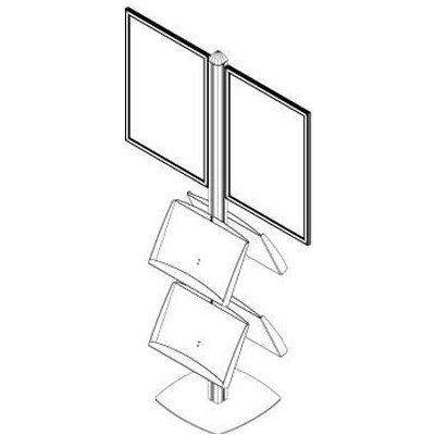 A-Z Reklama CZ Freestand stojan 2 x rám B2 4 x plechová kapsa na 8 x A4 – Zboží Mobilmania