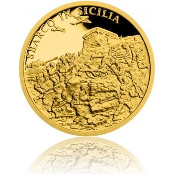 Česká mincovna Zlatá mince Válečný rok 1943 Invaze na Sicílii proof 3,11 g