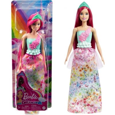 Barbie Kouzelná princezna růžové vlasy a zelená korunka