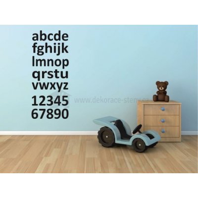 dekorace-steny.cz 408 - Samolepky na stěnu - Abeceda a číslice - 40 x 100 cm – Zboží Mobilmania