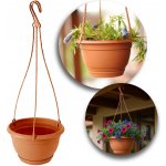 Nohel Garden květináč závěsný AGRO s podmiskou plastový terakota 18 cm – HobbyKompas.cz