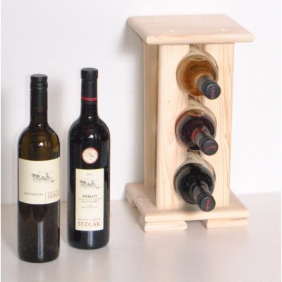 dřevěný stojan na víno pro 3 láhve SV3 – Zboží Mobilmania