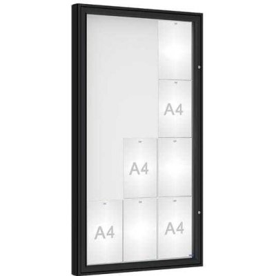 PROCITY Venkovní vitrína model 1000, 12 x A4, plexi, černá | Zboží Auto