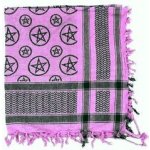 šátek Arafat Palestina světle růžový s pentagramy – Zboží Dáma