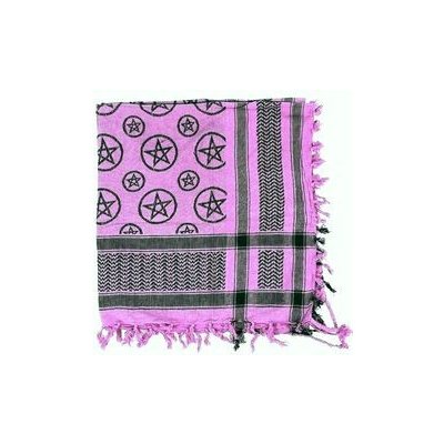 šátek Arafat Palestina světle růžový s pentagramy – Zboží Dáma