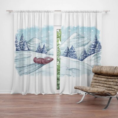 Sablio Závěs Pohádková zima: 2ks 140x250cm – Hledejceny.cz