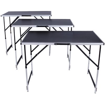 tectake 401030 3 tapetovací skládací stoly - černá – Zboží Mobilmania