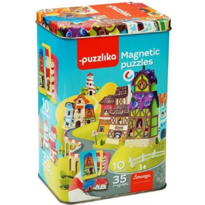 Puzzlika 13470 Magnetické domečky magnetická hra a 10 předloh 35 dílků – Zboží Mobilmania