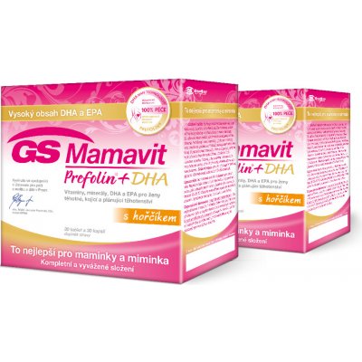 GS Mamavit Prefolin+DHA 60 tablet + 60 kapslí