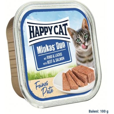 Happy Cat Minkas Duo Paté Hovězí & Losos 100 g – Zbozi.Blesk.cz