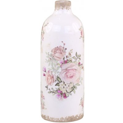 Keramická dekorační váza s růžemi Rose pattern L - Ø 11*31cm - Chic Antique – Hledejceny.cz