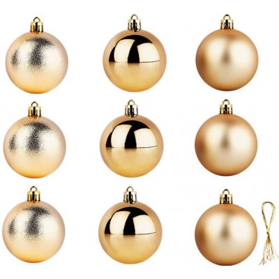 Euro Habitat Vánoční koule 60 mm Zlatá, sada 9 kusů – Hledejceny.cz
