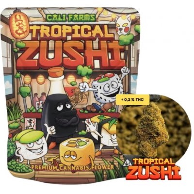 califarms THC-x květy Tropical Zushi THC-x 40% CBD 11,51% CBG 0,15% THC 0,06% 5 g – Zboží Dáma