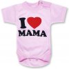 Kojenecké body BABY´S WEAR Kojenecké body krátky rukáv I Love Mama