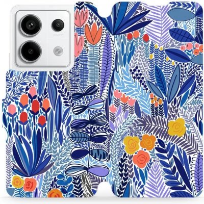 Mobiwear Flip Xiaomi Redmi Note 13 Pro 5G / Poco X6 5G - MP03P Modrá květena – Zboží Mobilmania