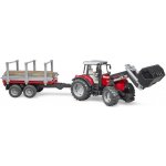 Bruder 2046 Massey Ferguson 7480 s čelním nakladačem a přepravníkem dřeva 1:16 – Hledejceny.cz