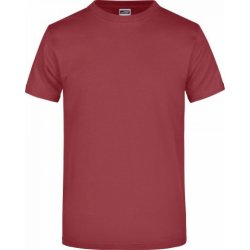James Nicholson pánské základní triko ve vysoké gramáži bez bočních švů červená vínová