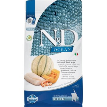 N&D OCEAN Kitten Cod & Shrimp&Pumpkin&Melon 1,5 kg