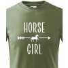 Dětské tričko dětské tričko Horse girl, Military 69