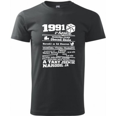 1991 v kostce Klasické pánské triko černá