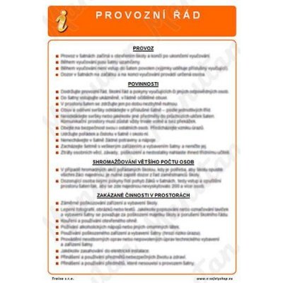 Provozní řád pro venkovní hrací plochy zahrady, samolepka 210 x 297 x 0,1 mm A4 – Zboží Mobilmania