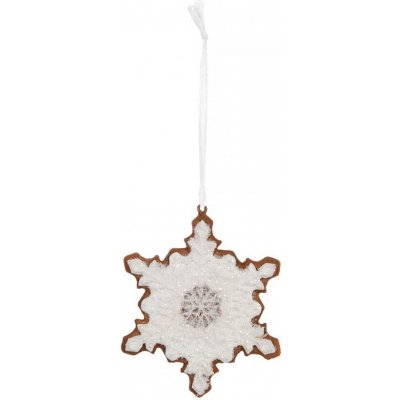 Clayre & Eef Závěsná dekorace perníková vločka Frosted Ginger - 9*1*10 cm – Hledejceny.cz