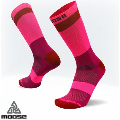 Moose RACE POLY NEW sportovní cyklo ponožky růžová – Zboží Mobilmania