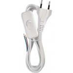 flexo šňůra pvc 2× 0,75mm2 s vypínačem, 2m, bílá – Hledejceny.cz