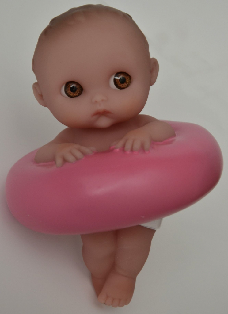 Berenguer Plavací miminka holčička s růžových kruhem