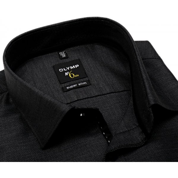 Olymp Super slim antracitová košile se vzorem vnitřním límcem manžetou a  légou od 1 490 Kč - Heureka.cz
