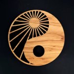Amadea Dřevěný podtácek kulatý jin jang masivní dřevo 10cm – Hledejceny.cz
