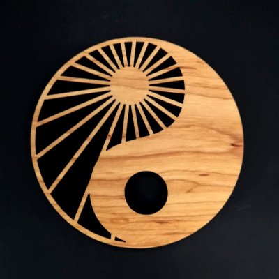 Amadea Dřevěný podtácek kulatý jin jang masivní dřevo 10cm – Hledejceny.cz