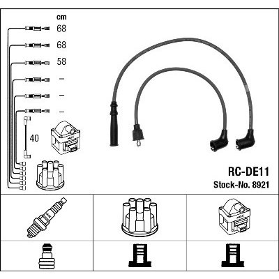 NGK Sada kabelu pro zapalování 8921 – Zboží Mobilmania