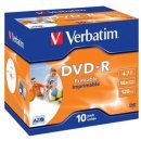 Verbatim DVD-R 4,7GB 16x, printable, plastová krabička, 10ks (43521)