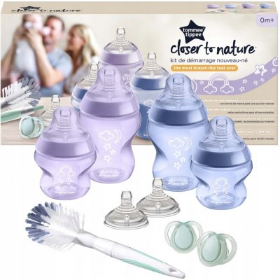 Tommee Tippee sada kojeneckých lahviček C2N s kartáčem Purple