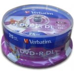 Verbatim DVD+R DL 8,5GB 8x, printable, spindle, 25ks (43667) – Zboží Živě
